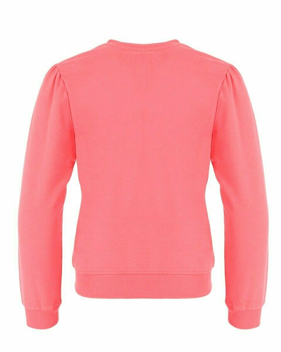 Mexx Puff sleeves sweater Dark Pink Różowe | BVRDK7259