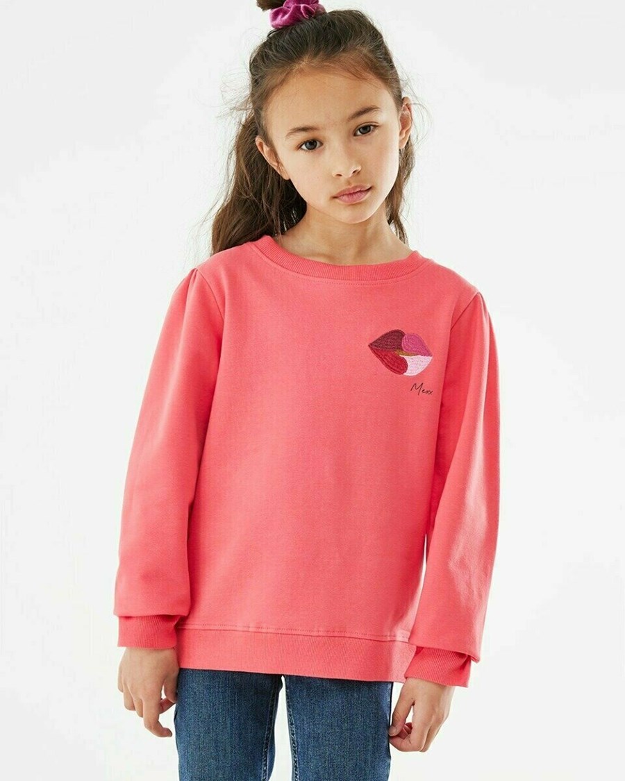 Mexx Puff sleeves sweater Dark Pink Różowe | BVRDK7259