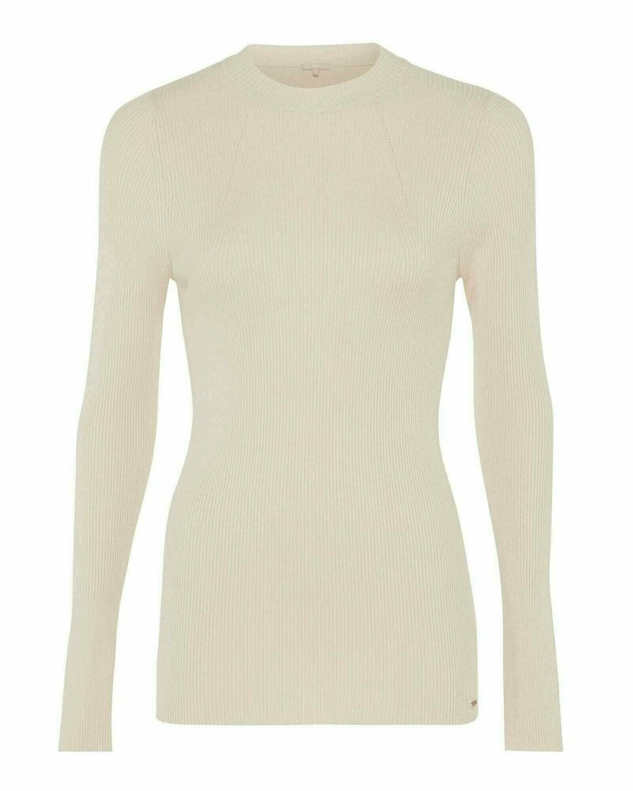 Mexx Ribknit turtleneck pullover Beige Beżowe | ELDSC3072