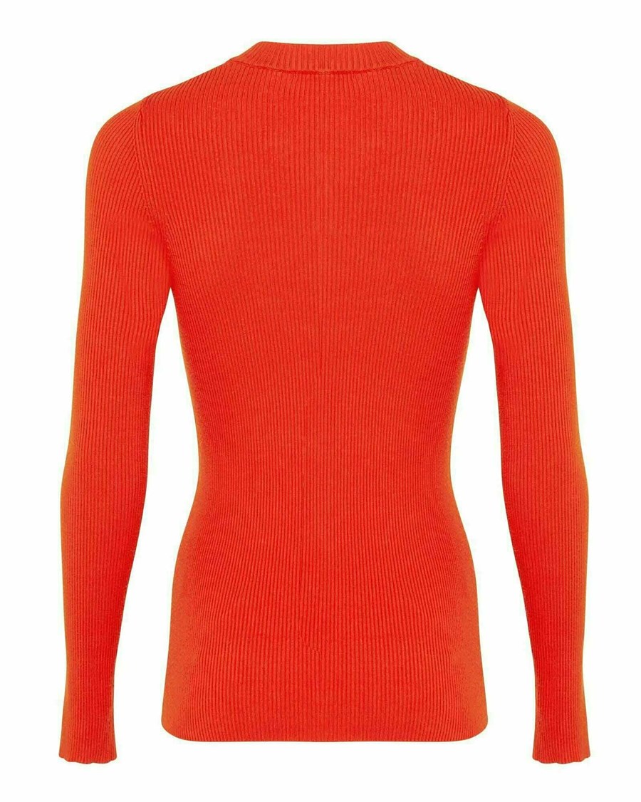 Mexx Ribknit turtleneck pullover Bright Orange Pomarańczowe | VKLRA5029