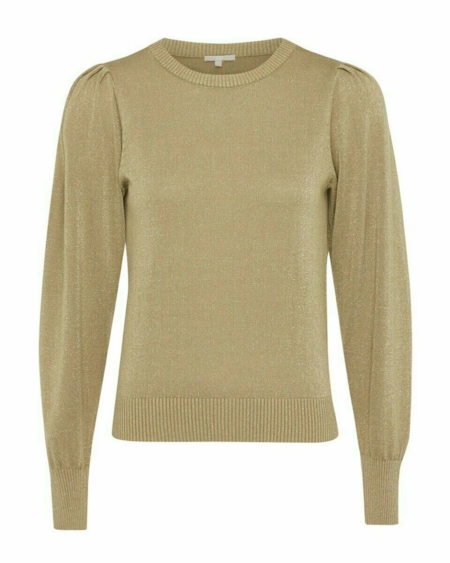 Mexx Round neck pullover Dark Sand Złote | HADSY0469