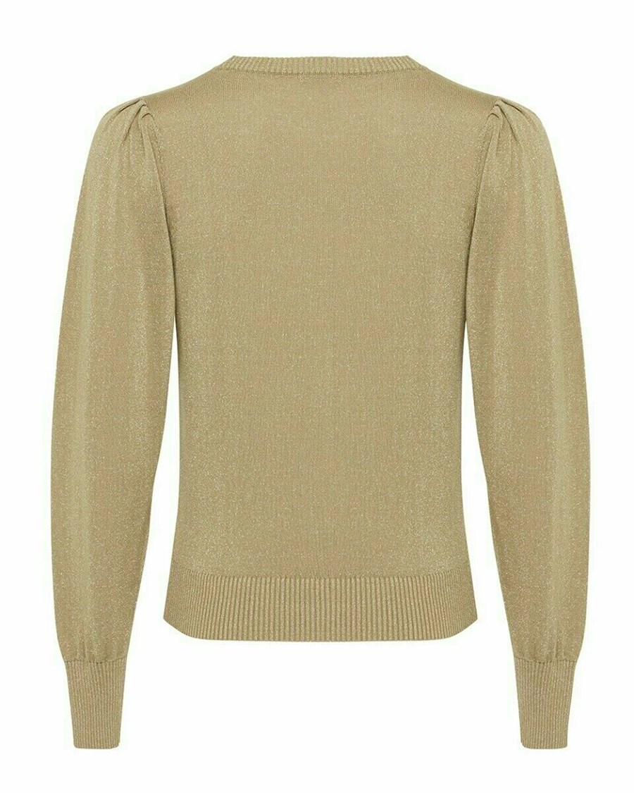 Mexx Round neck pullover Dark Sand Złote | HADSY0469