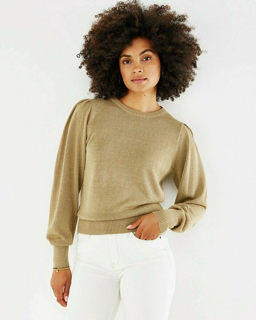 Mexx Round neck pullover Dark Sand Złote | HADSY0469