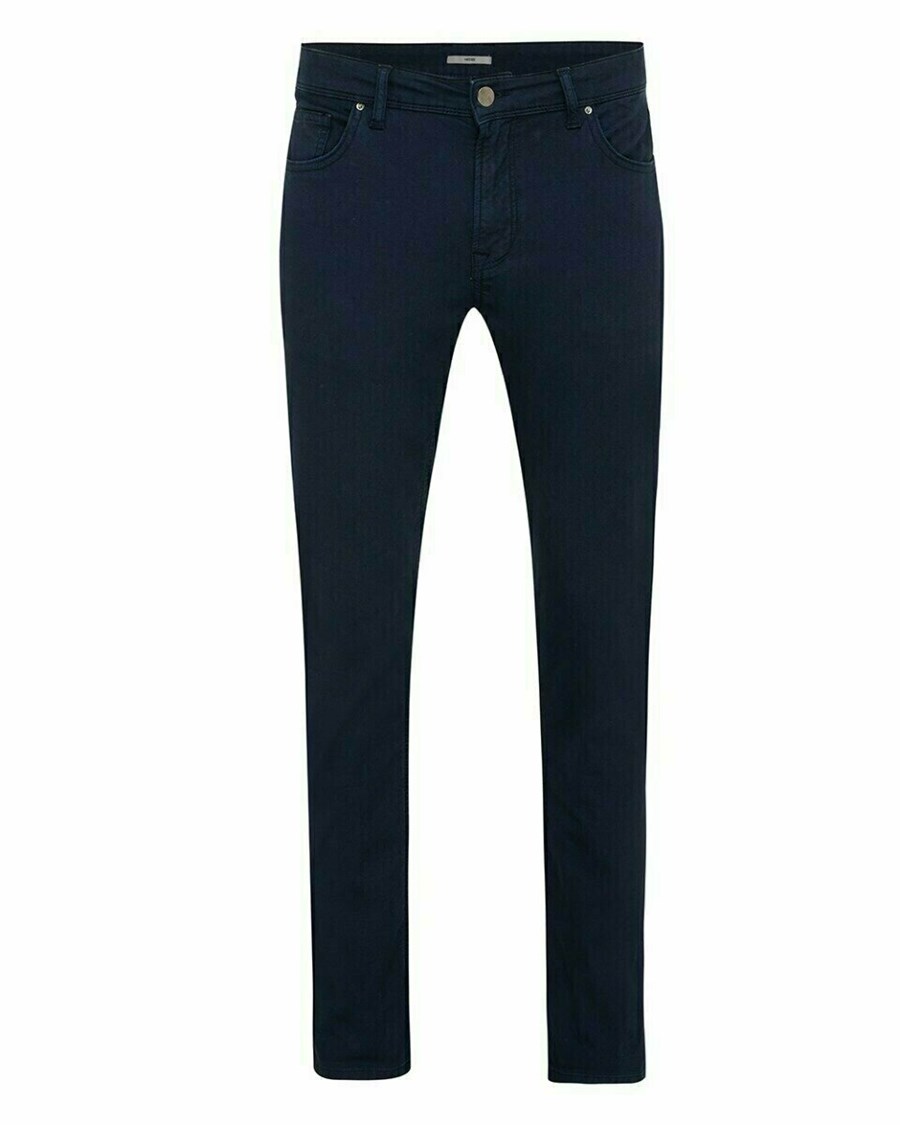 Mexx STEVE GD - Mid waist/ Prosty leg pants Navy Niebieskie | IHEWD6385