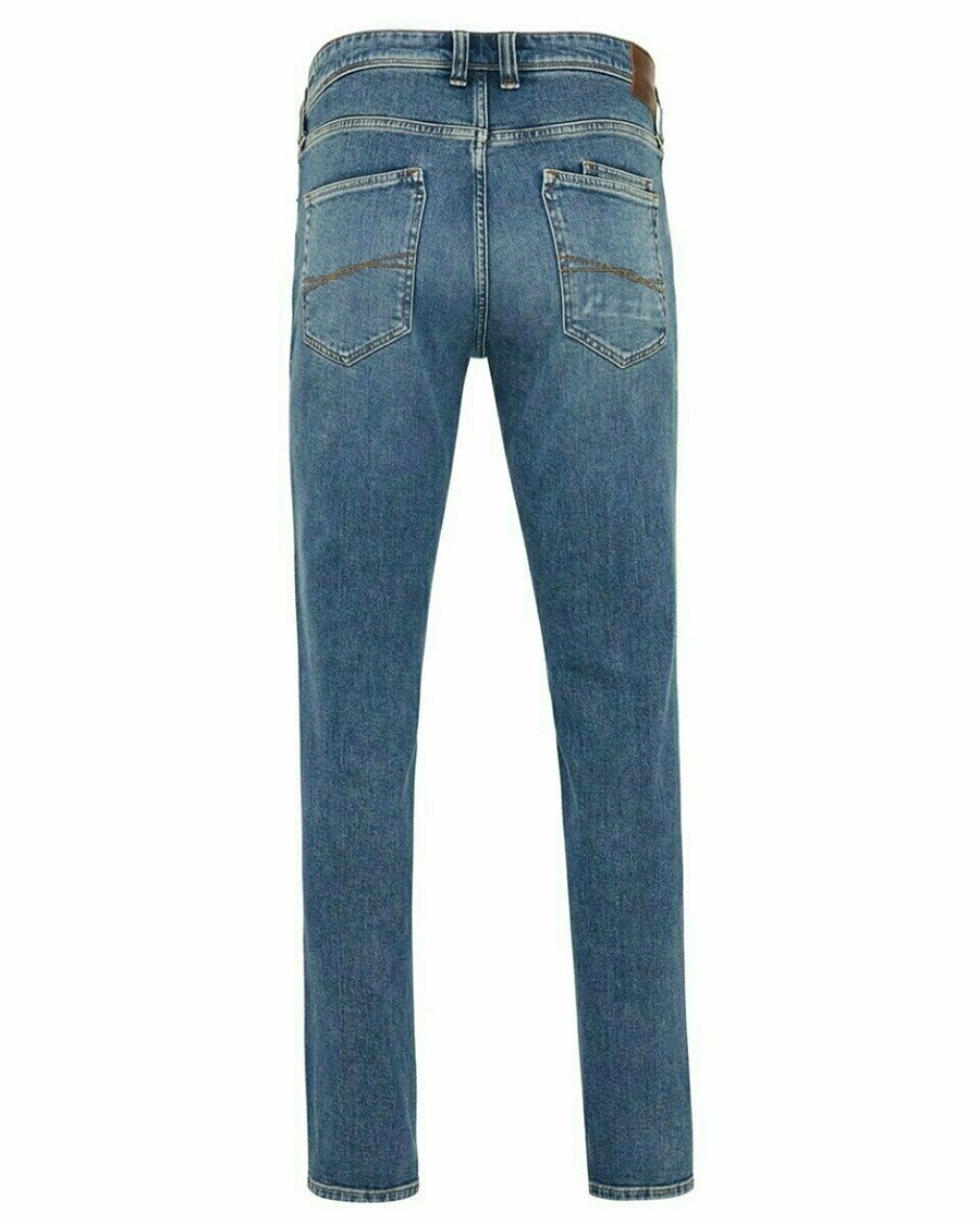 Mexx STEVE Mid waist/ Prosty leg jeans Medium Used Niebieskie | ZAIYL1704