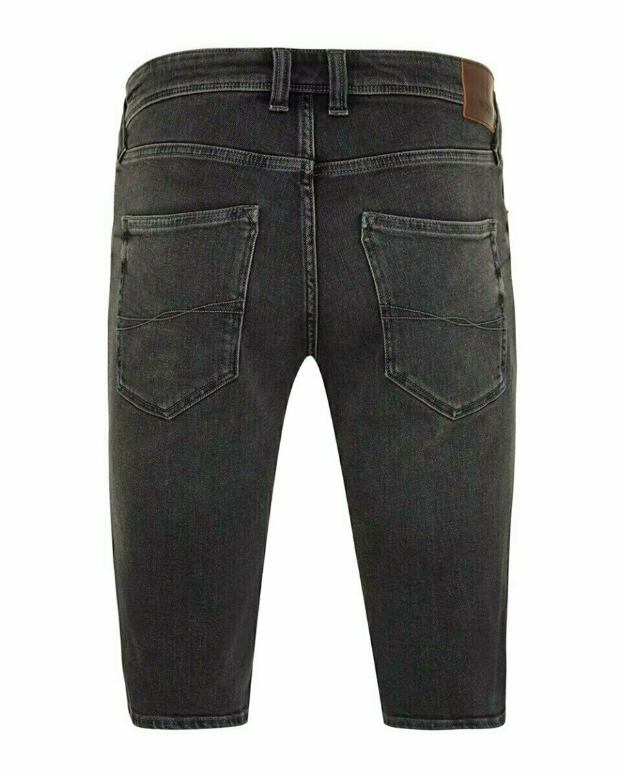 Mexx STEVE SHORT Mid waist/ Regular leg denim Black Used Czarne | JFNGY3201