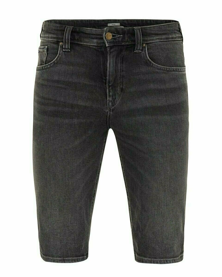 Mexx STEVE SHORT Mid waist/ Regular leg denim Black Used Czarne | JFNGY3201