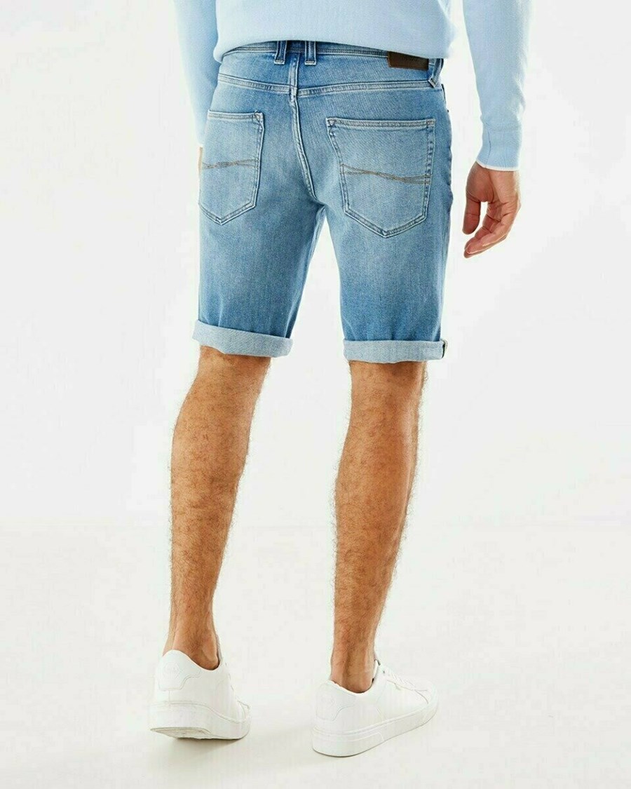 Mexx STEVE SHORT Mid waist/ Regular leg denim Light Stone Niebieskie | RHSKZ9573