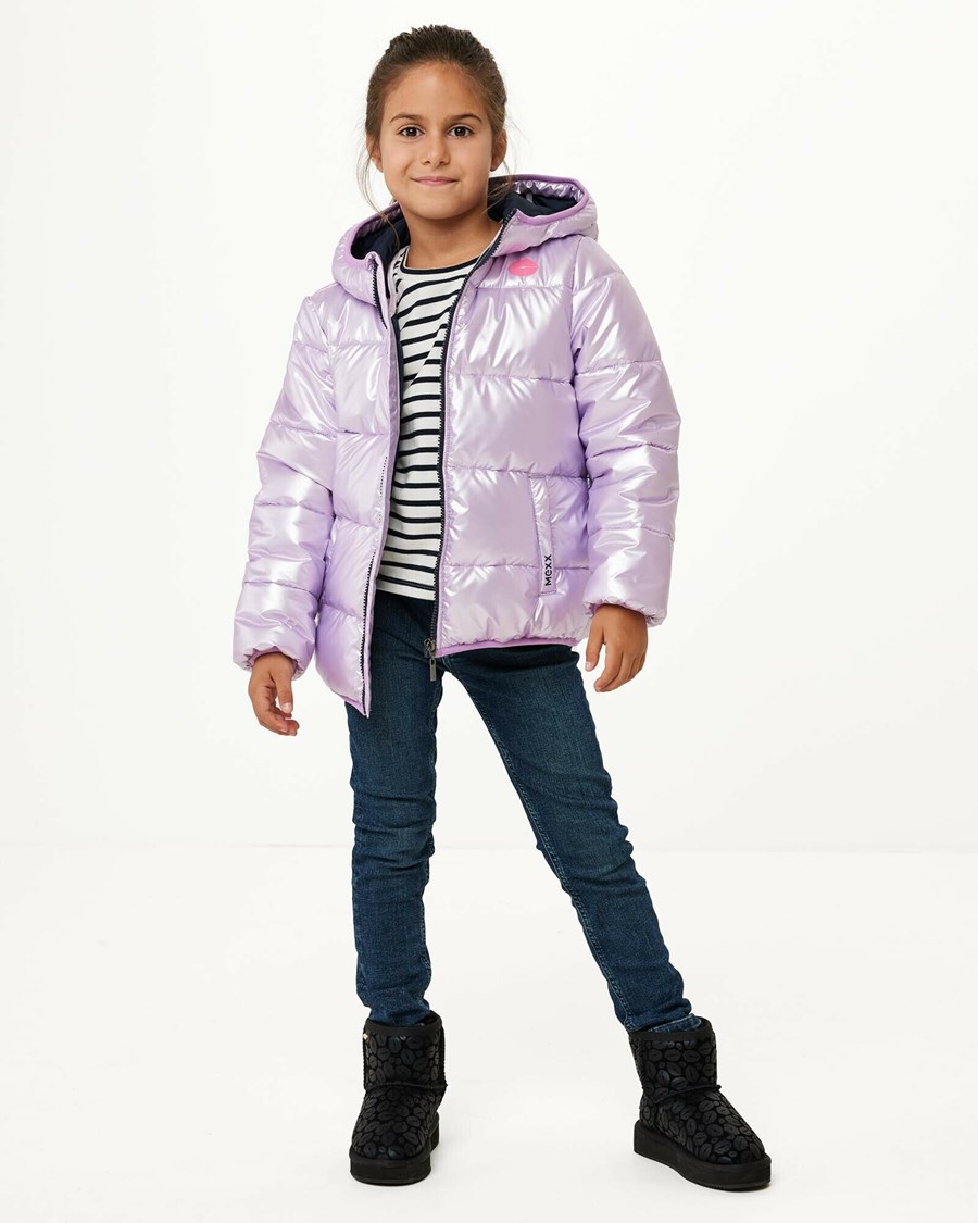 Mexx Shiny padded bear jacket Lilac Fioletowe | UBTPR6749