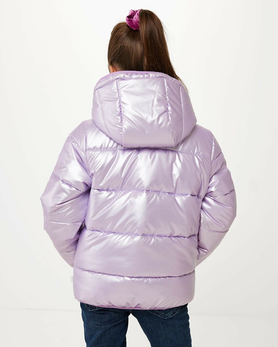 Mexx Shiny padded bear jacket Lilac Fioletowe | UBTPR6749