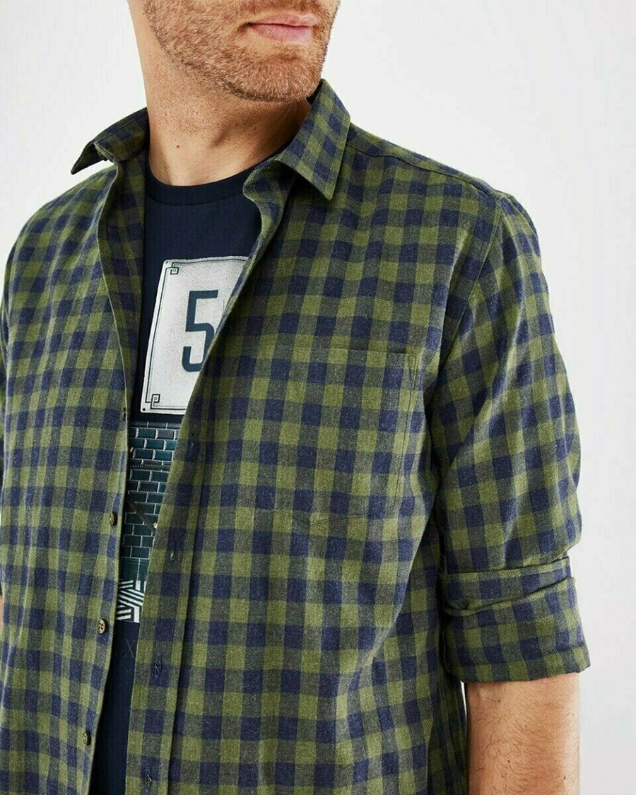 Mexx Shirt LS Dark Green Zielone | CREAO3195