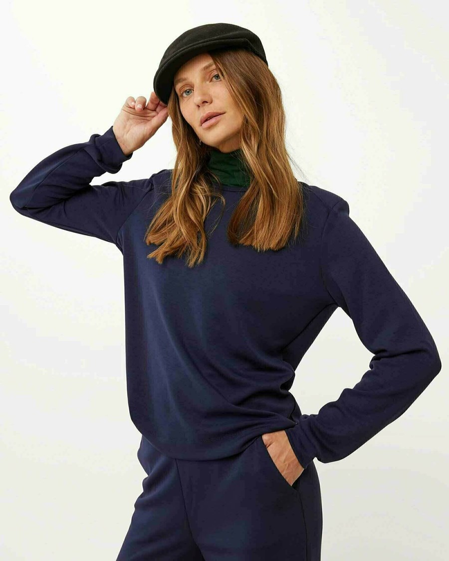 Mexx Shoulderpad sweater Navy Niebieskie | RZDNJ0379