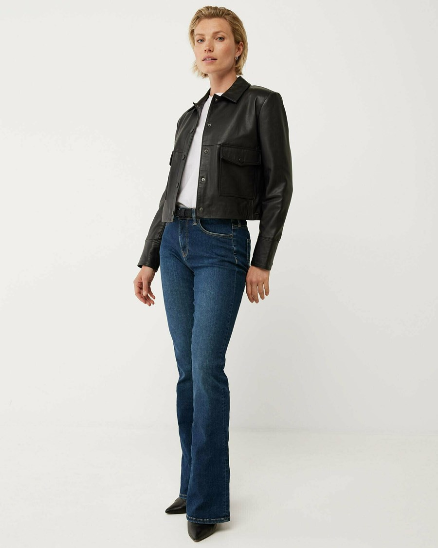 Mexx Skórzane jacket with pockets Black Czarne | BDJRM5173