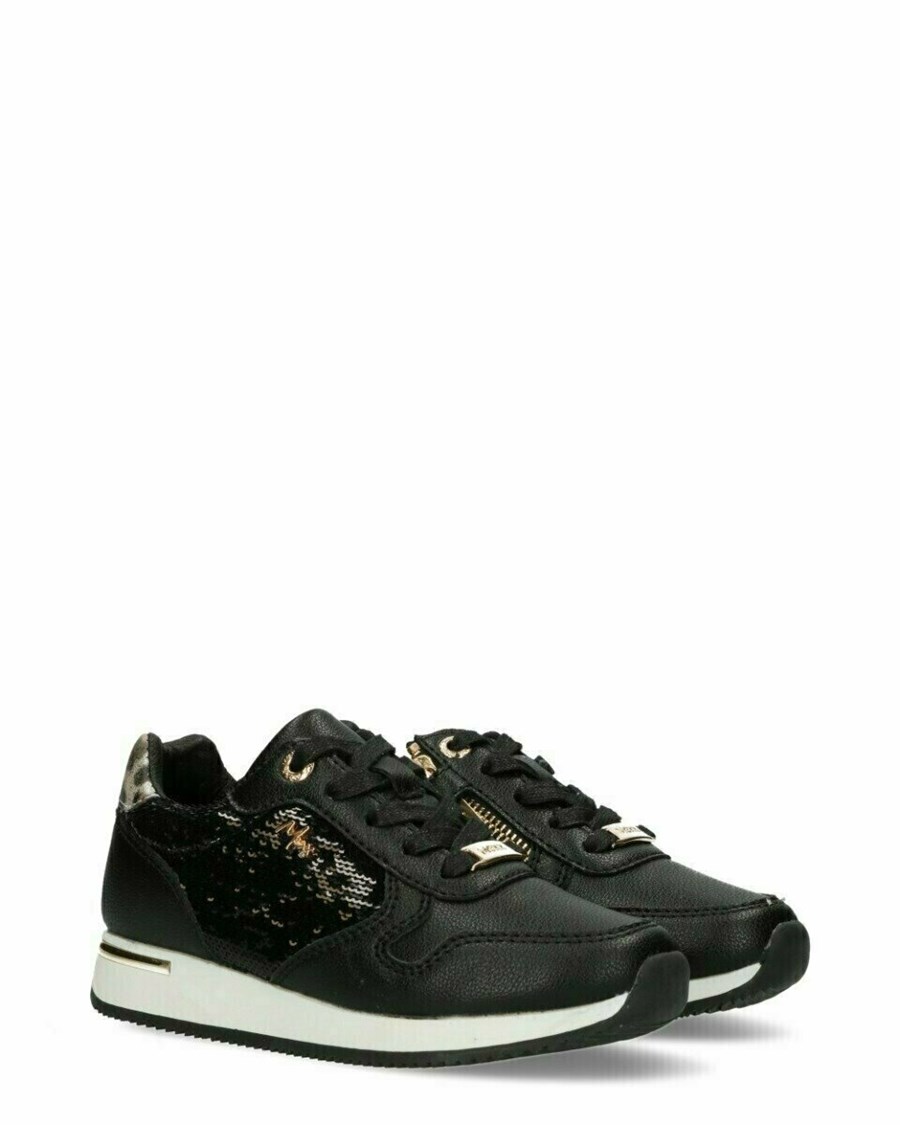 Mexx Sneaker Eflin Black/Gold Czarne | PDTJC0125