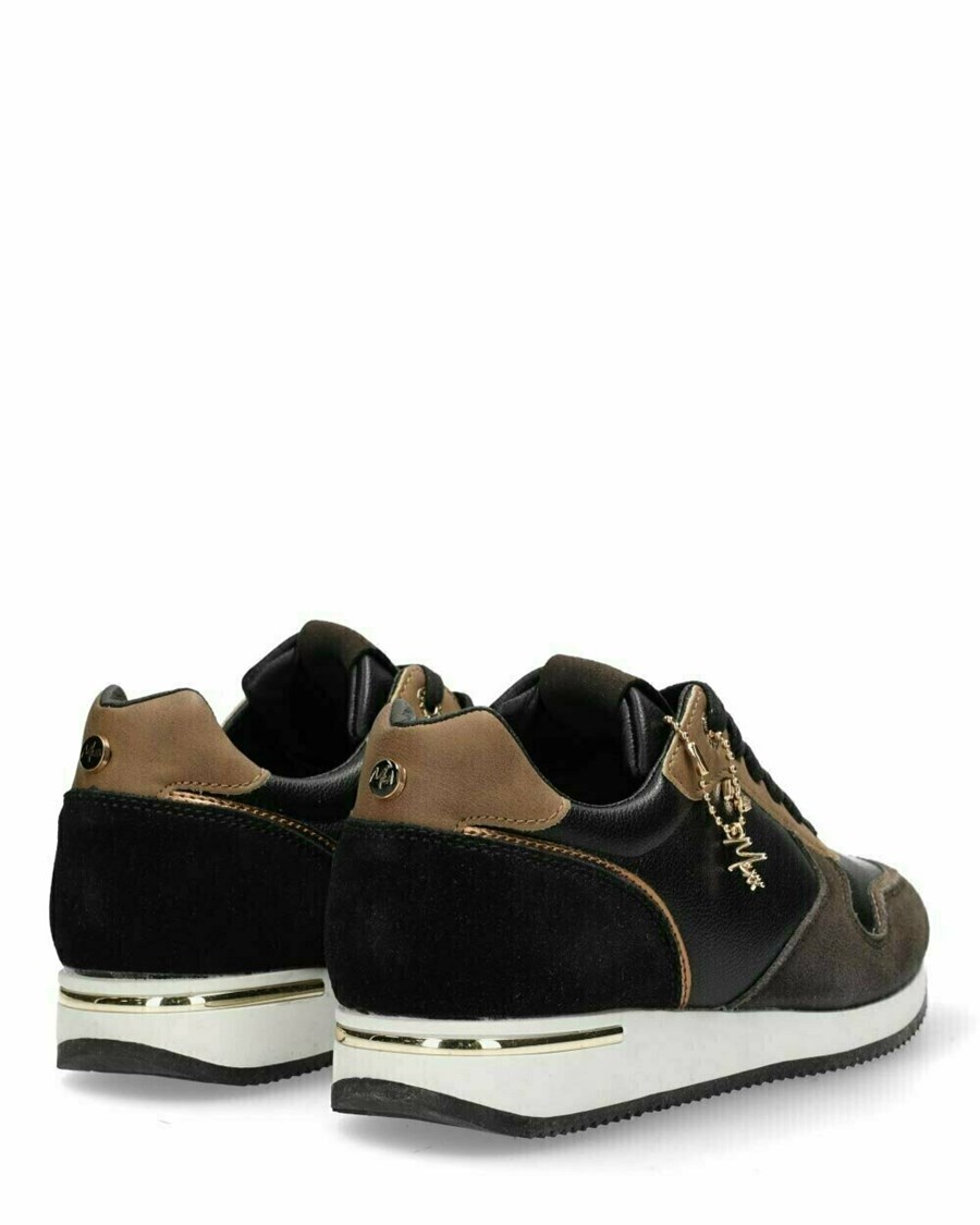 Mexx Sneaker Eke Black/Brown Czarne | TUMGV8526