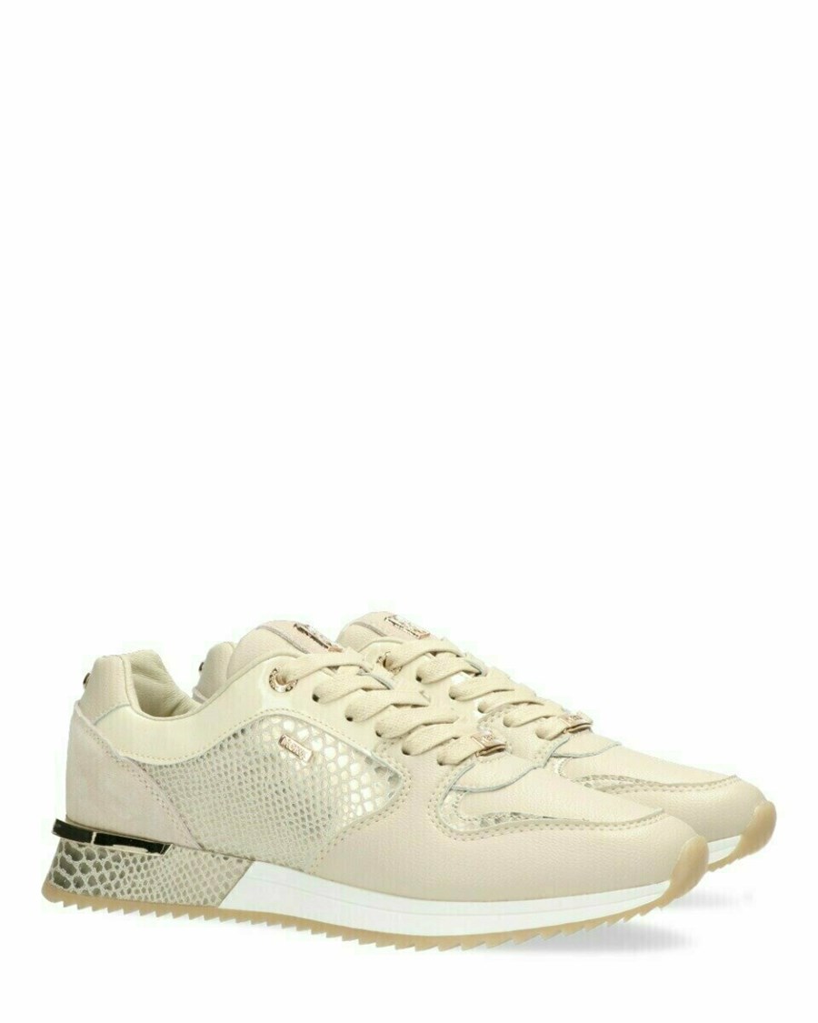 Mexx Sneaker Fleur Beige/Gold Beżowe | SQUDT1375