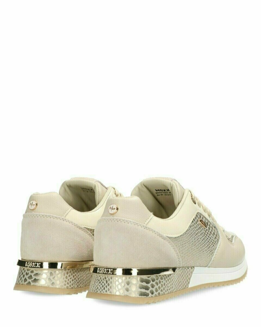 Mexx Sneaker Fleur Beige/Gold Beżowe | SQUDT1375