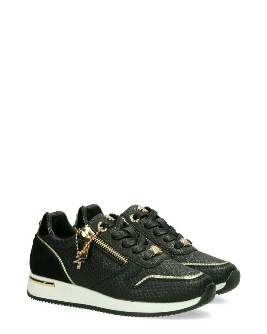 Mexx Sneaker Hiske Black/Gold Czarne | AOUFC9182