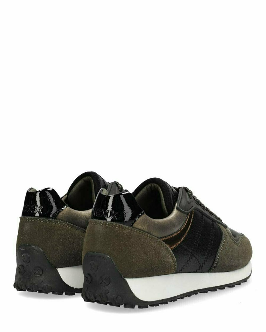 Mexx Sneaker June Black/Green Czarne | PLUCA3612