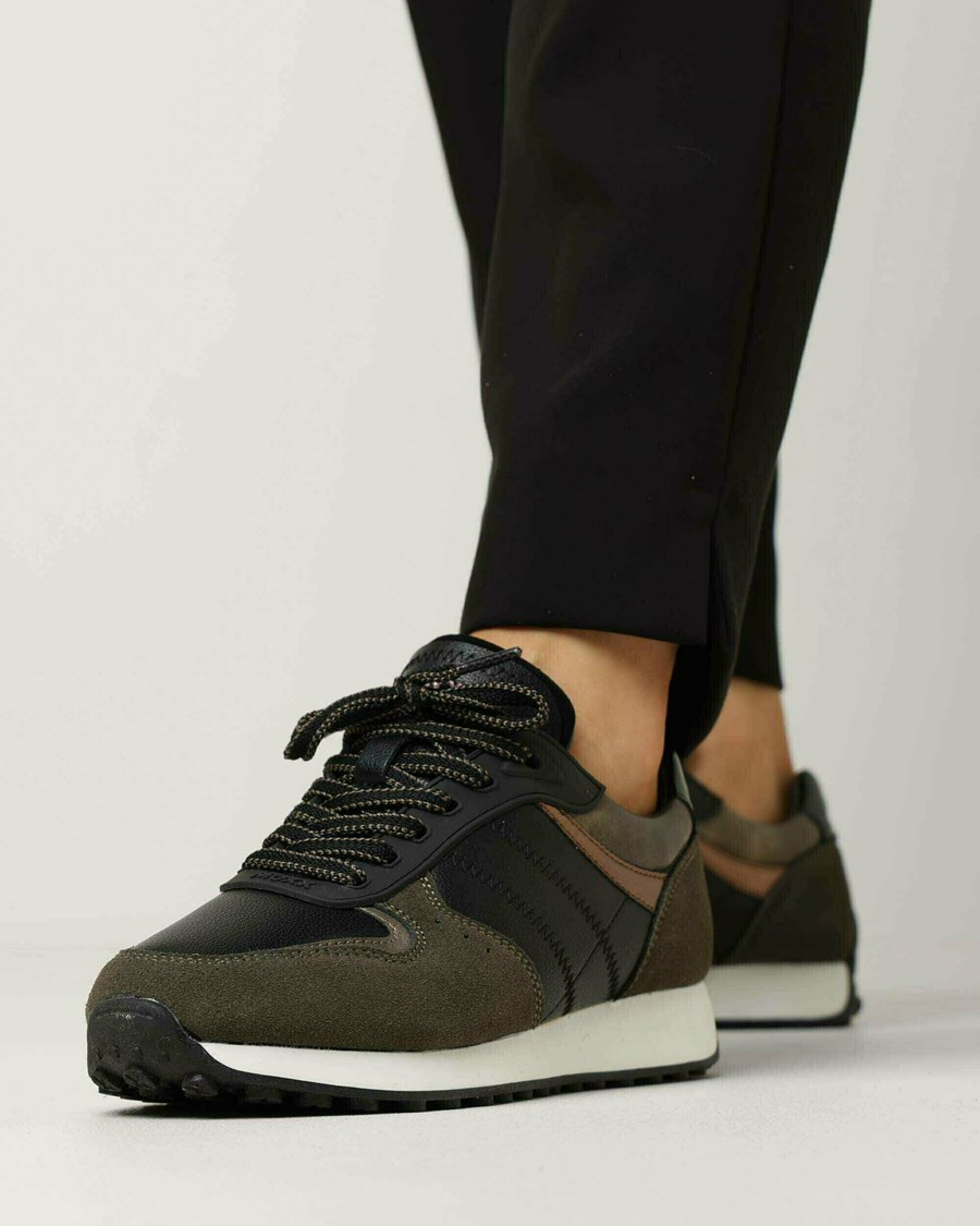 Mexx Sneaker June Black/Green Czarne | PLUCA3612