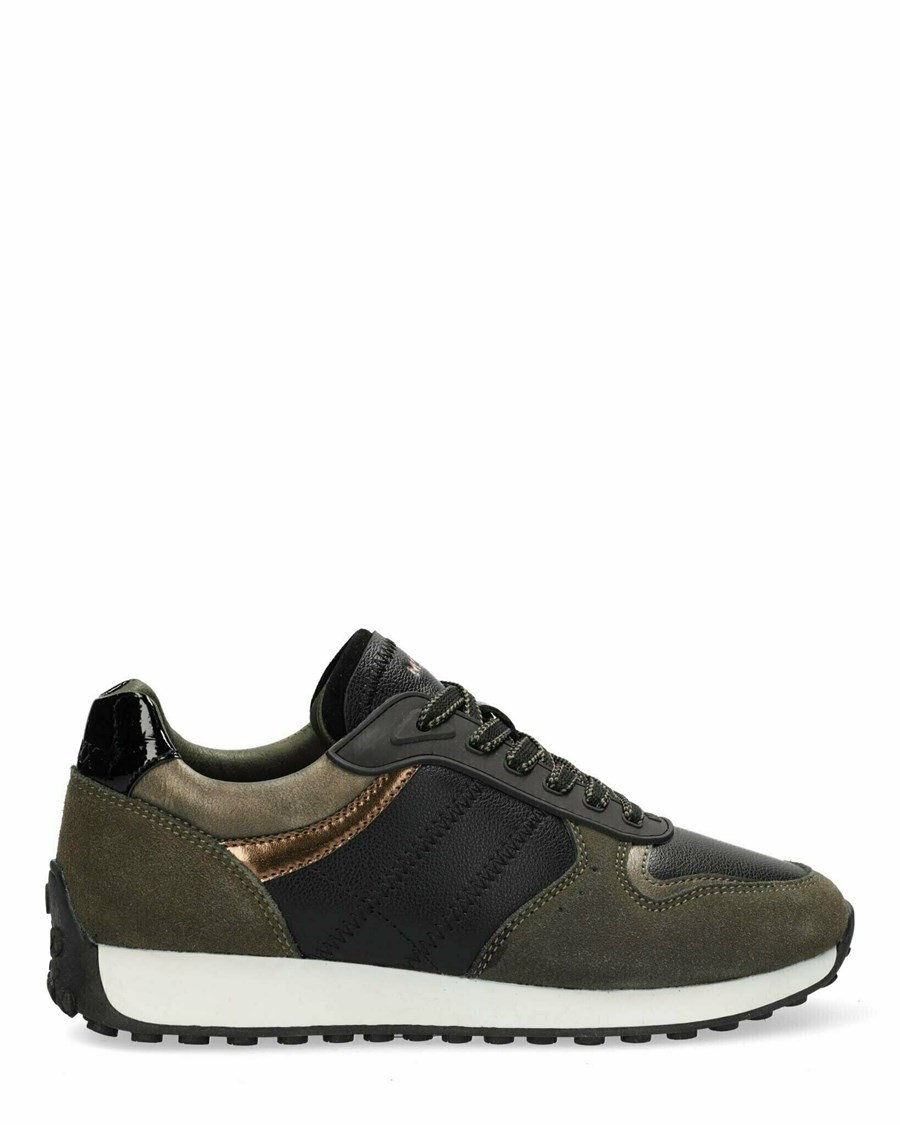 Mexx Sneaker June Black/Green Czarne | PLUCA3612