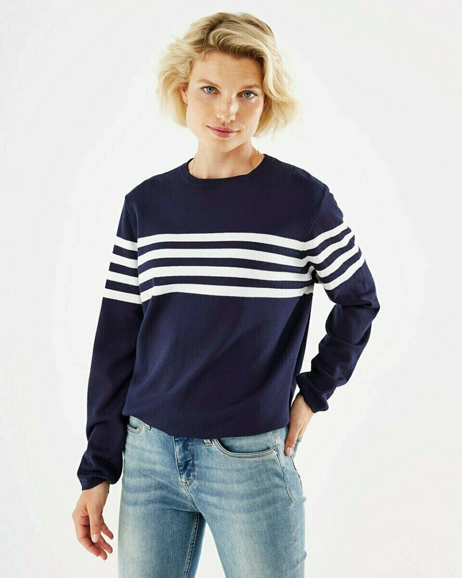 Mexx Stripe pullover Navy Niebieskie | CAQVY4532