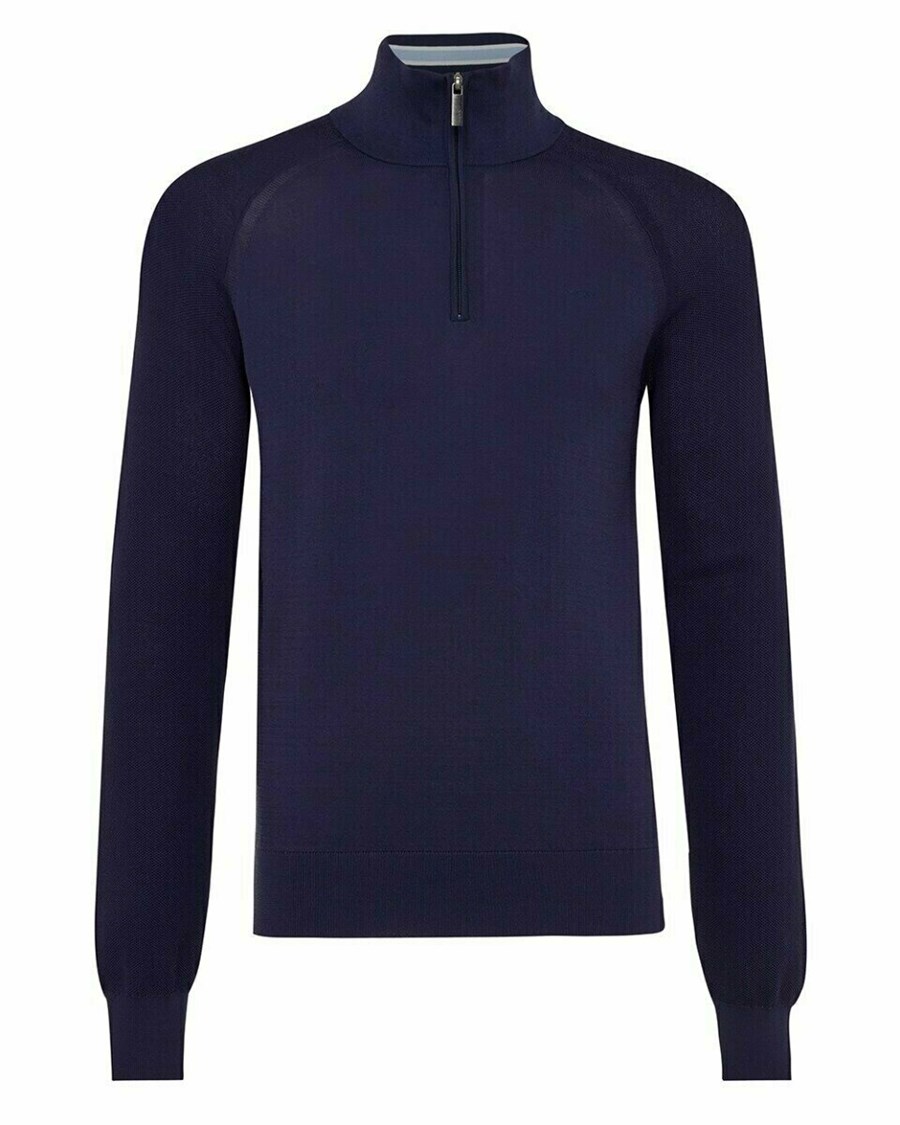 Mexx Structure raglan sweater Navy Niebieskie | GFIEX0497