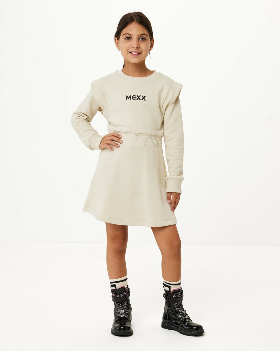 Mexx Sweaterdress Ecru Beżowe | ZSPNE5130