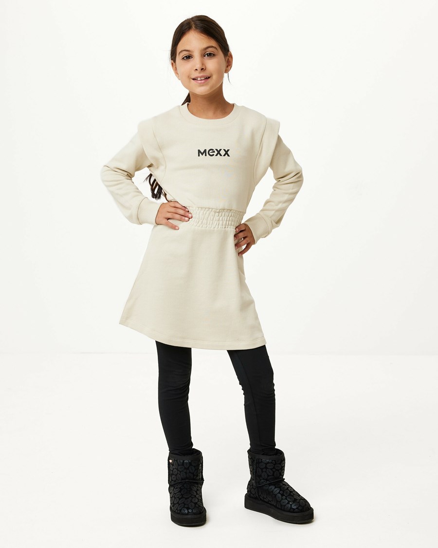 Mexx Sweaterdress Ecru Beżowe | ZSPNE5130