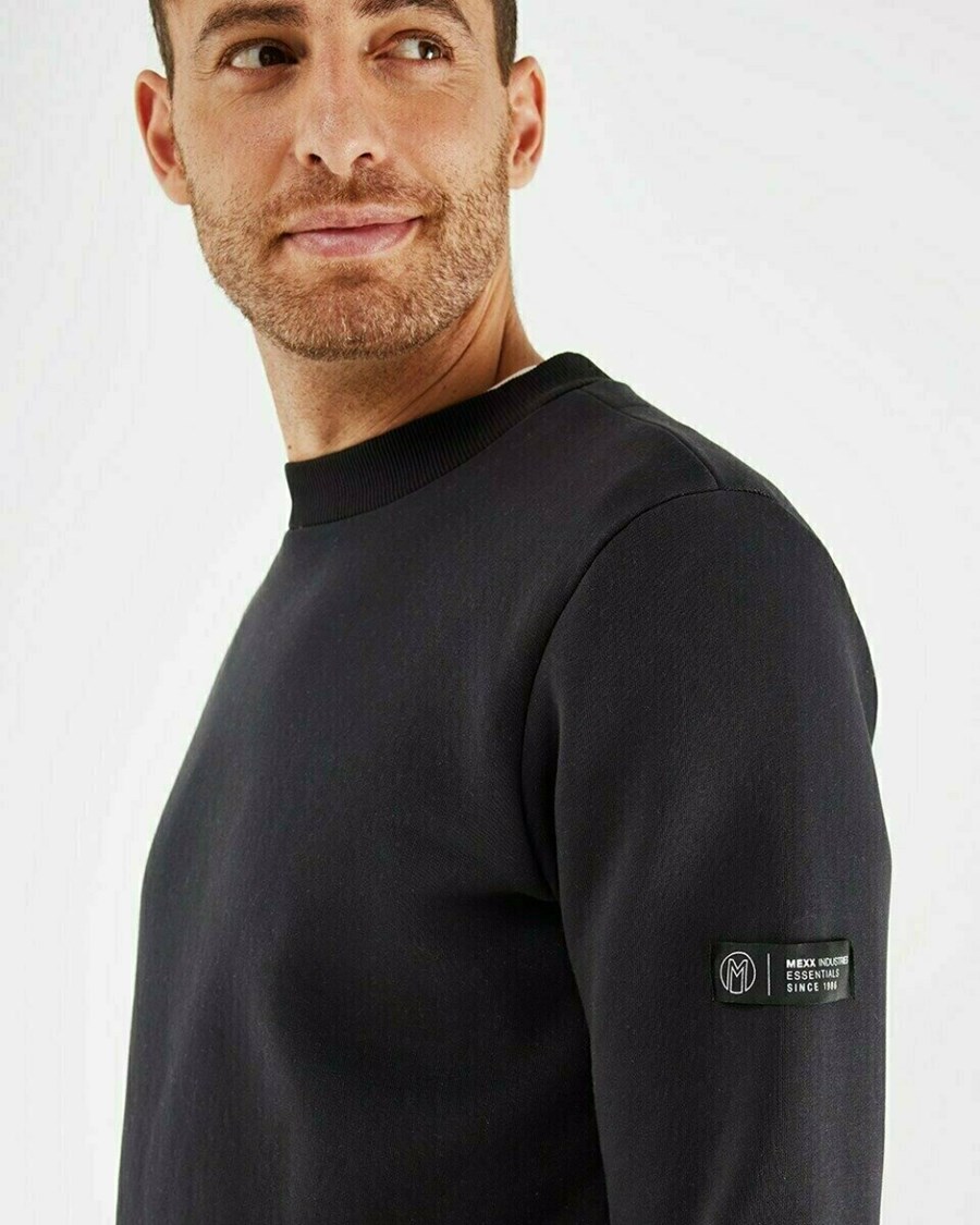 Mexx Sweatshirt Black Czarne | JTUYH6509