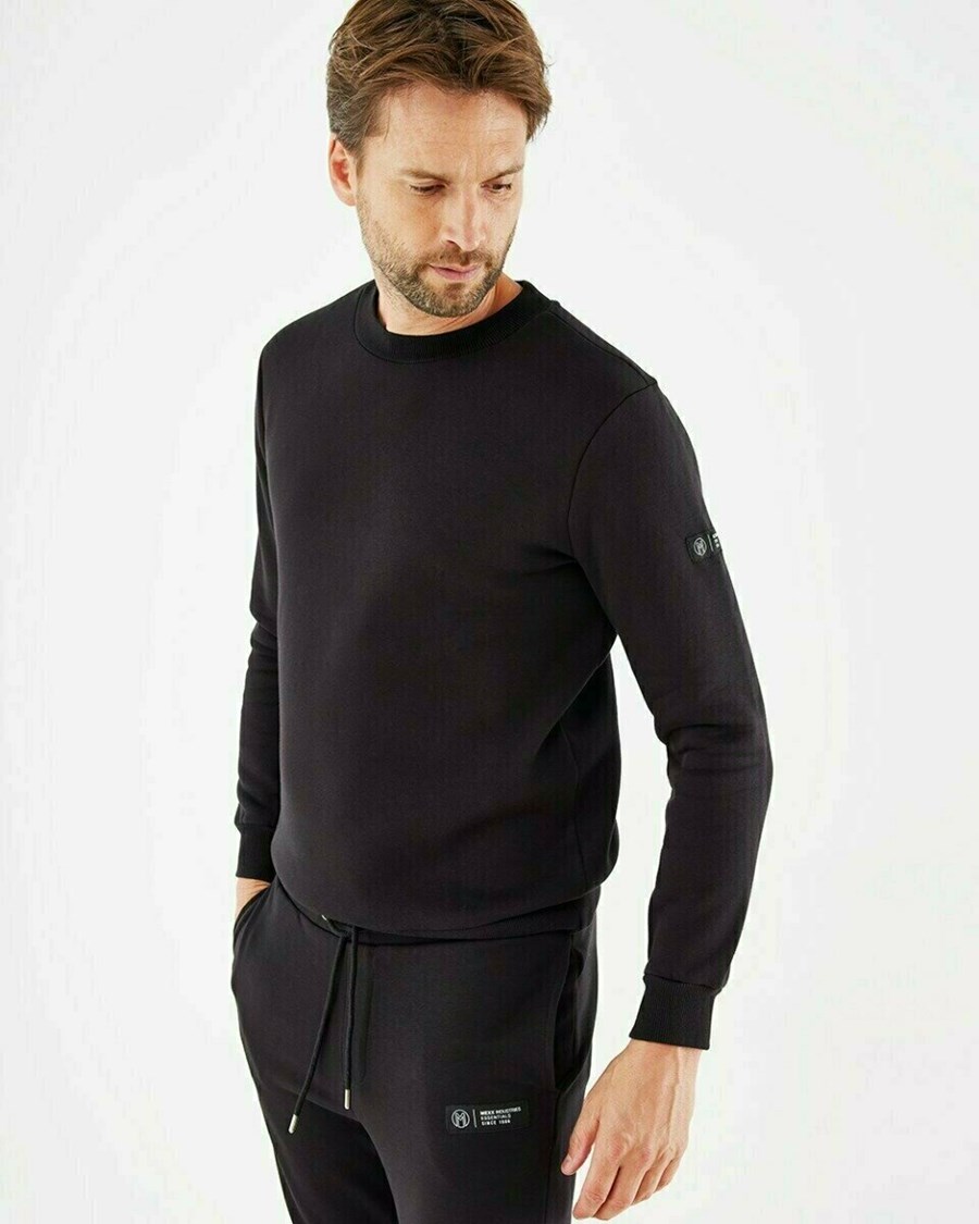 Mexx Sweatshirt Black Czarne | JTUYH6509