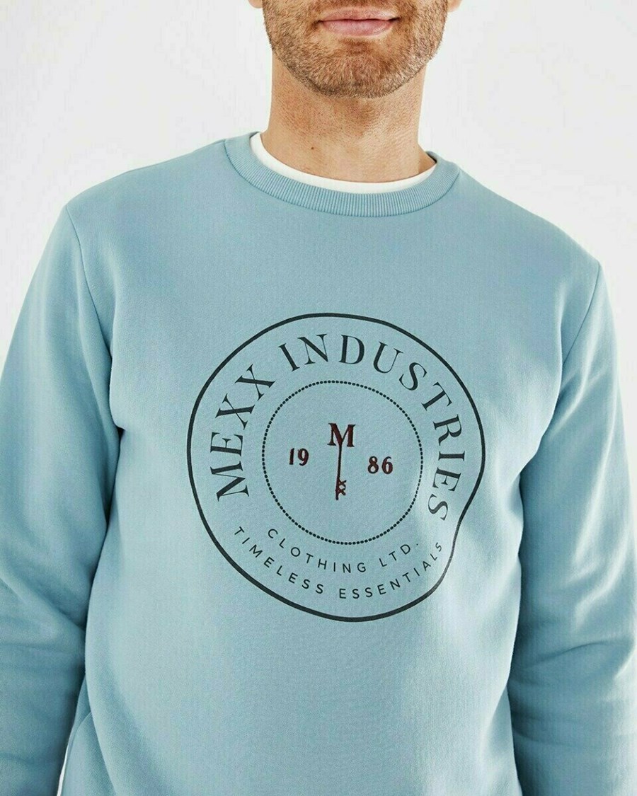 Mexx Sweatshirt Greyish Blue Niebieskie | JIFXG7201