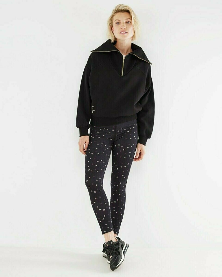 Mexx Swetry Oversized Zamkiem Black Czarne | XQUBZ1356