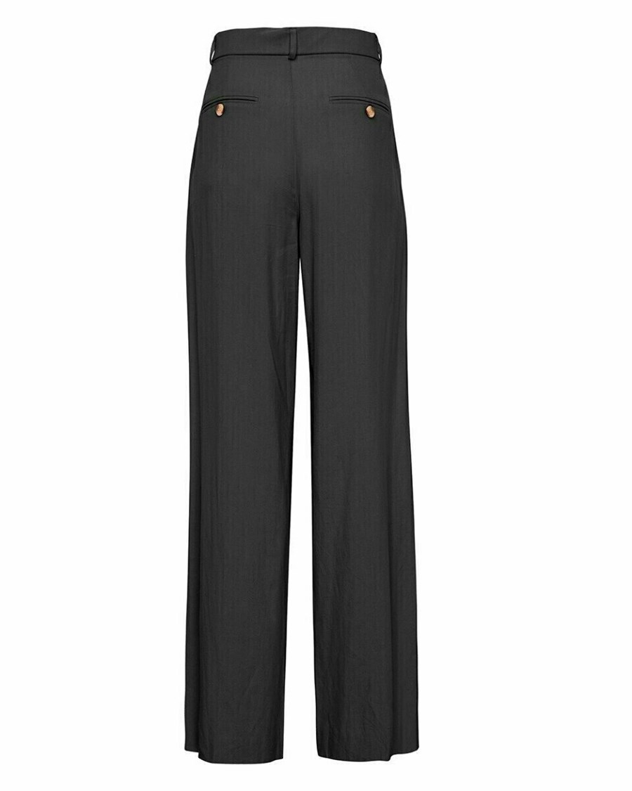 Mexx Szerokie leg linen pants Black Czarne | NRAEY5971