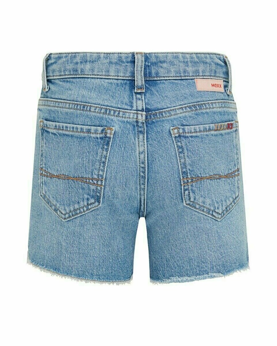 Mexx TINA SHORT Mid waist/ Regular leg denim Light Bleach Niebieskie | KNSVH6103