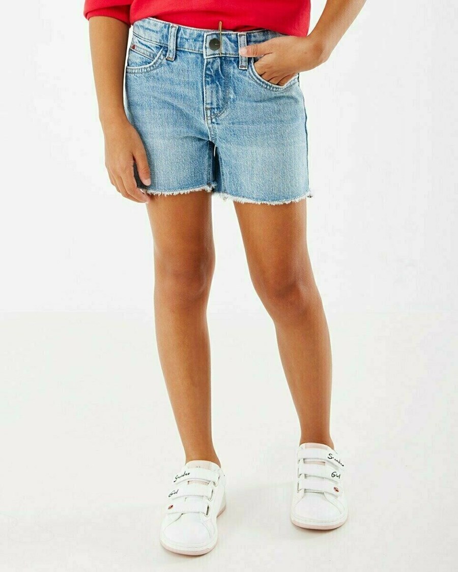 Mexx TINA SHORT Mid waist/ Regular leg denim Light Bleach Niebieskie | KNSVH6103