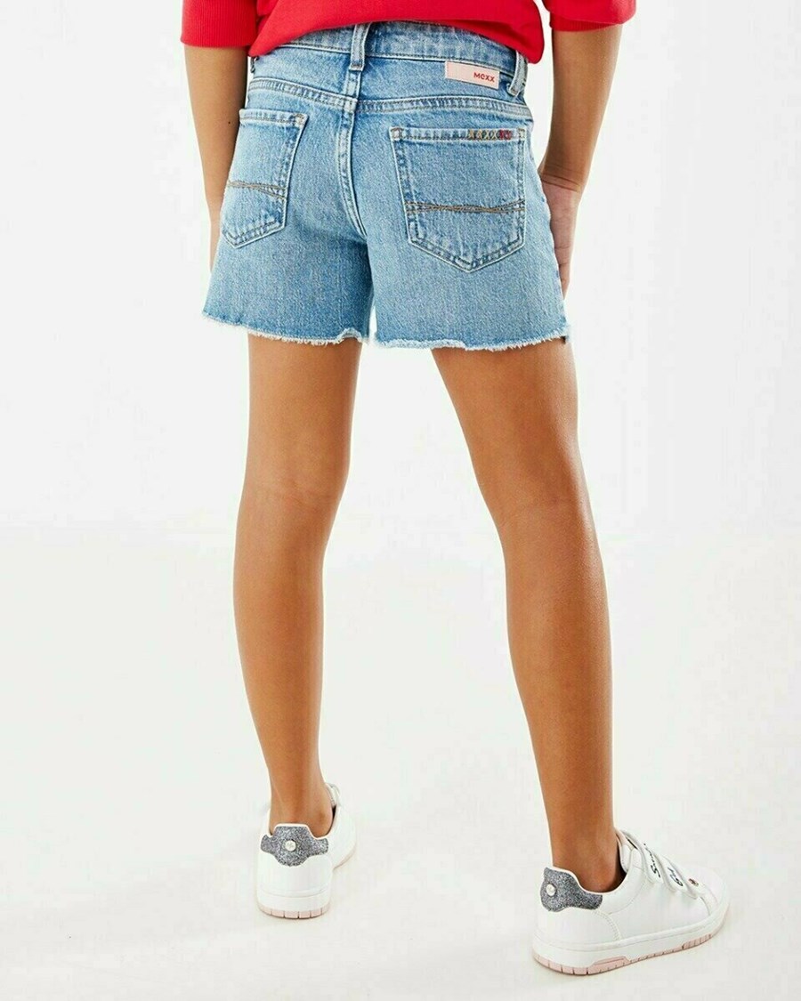 Mexx TINA SHORT Mid waist/ Regular leg denim Light Bleach Niebieskie | LQKPO0946