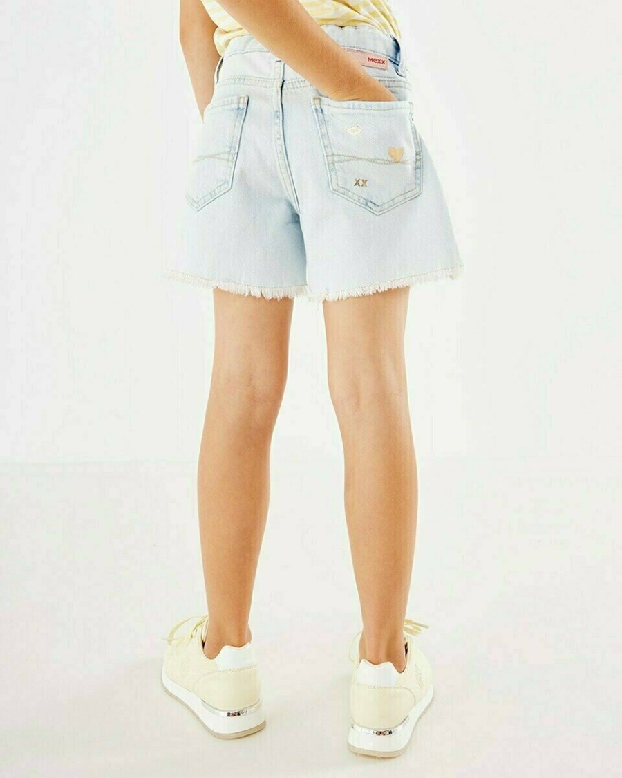 Mexx TINA SHORT Mid waist/ Regular leg denim Light Stone Niebieskie | NDSWQ2684