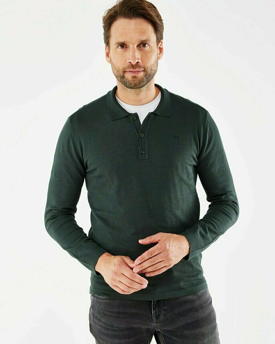 Mexx TYLOR Polo LS Dark Green Zielone | DKREJ6895