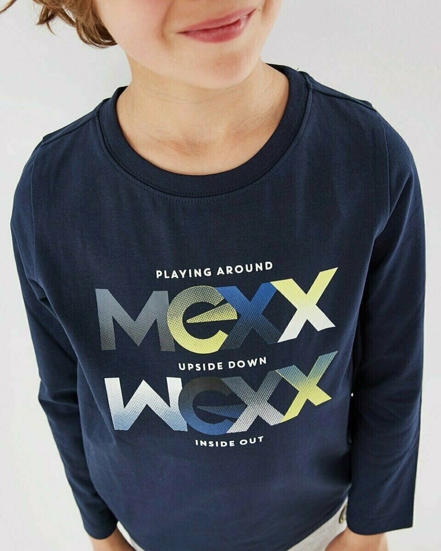 Mexx T-Shirt LS Navy Niebieskie | QANGM4953