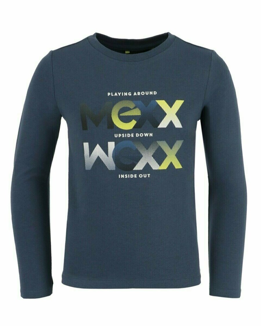 Mexx T-Shirt LS Navy Niebieskie | QANGM4953