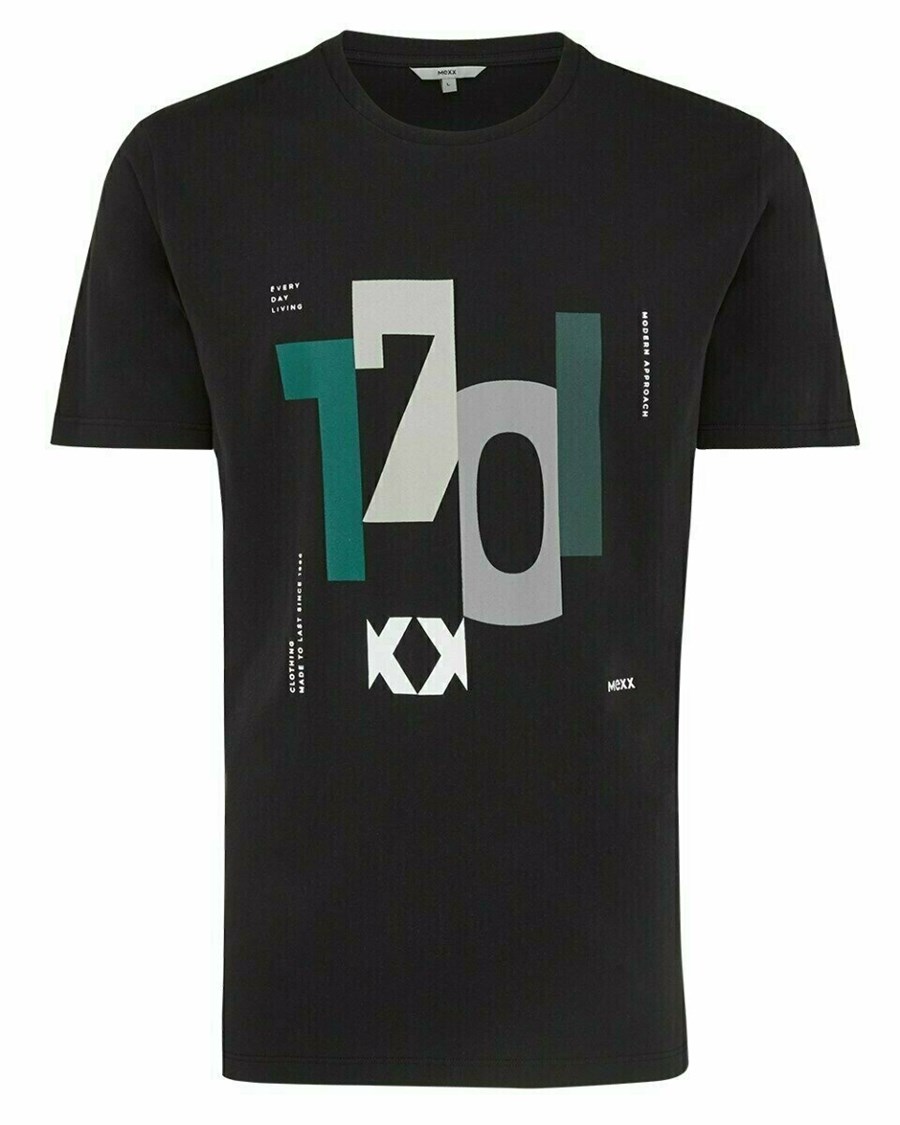 Mexx T-Shirt SS Black Czarne | MCQWU4268