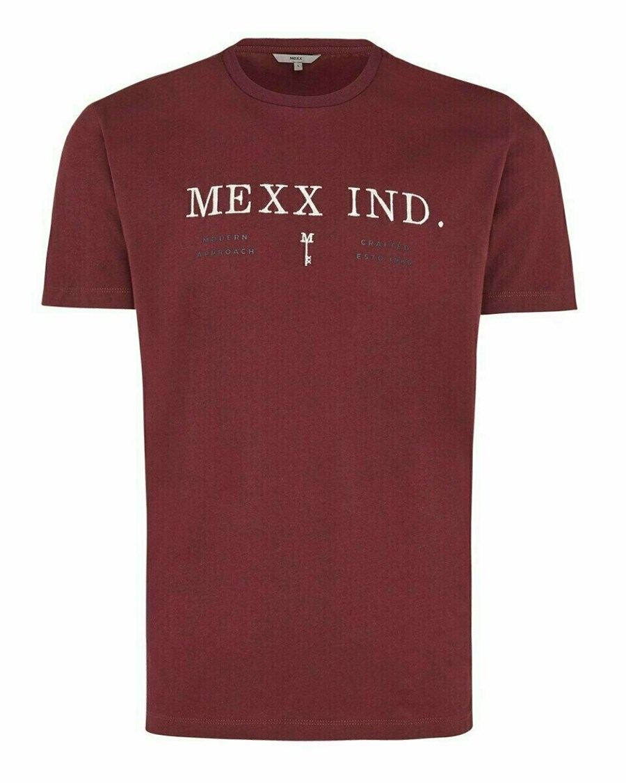 Mexx T-Shirt SS Bordeaux Red Czerwone | IJXST0248