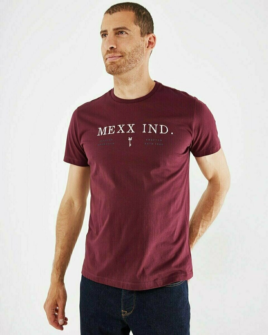 Mexx T-Shirt SS Bordeaux Red Czerwone | IJXST0248