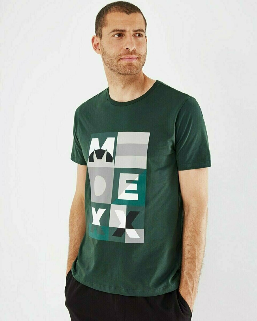 Mexx T-Shirt SS Dark Green Zielone | YTKJH1273