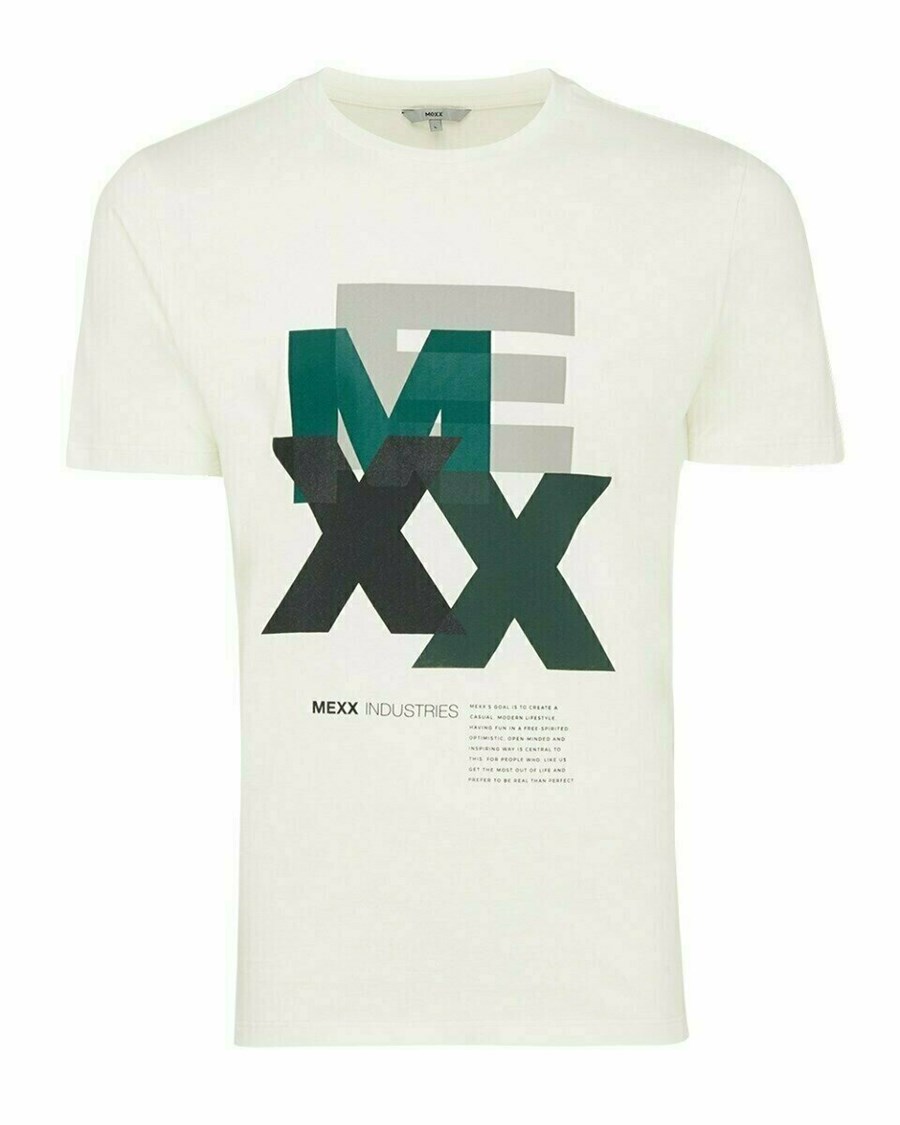 Mexx T-Shirt SS Off white Białe | UMESV3095