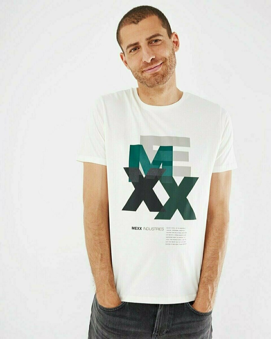 Mexx T-Shirt SS Off white Białe | UMESV3095