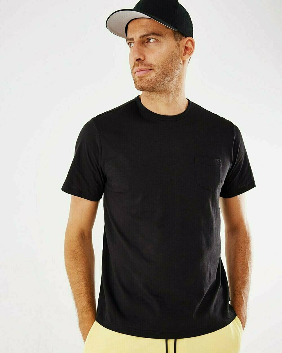 Mexx T-shirt chest pocket Black Czarne | WADNM9146