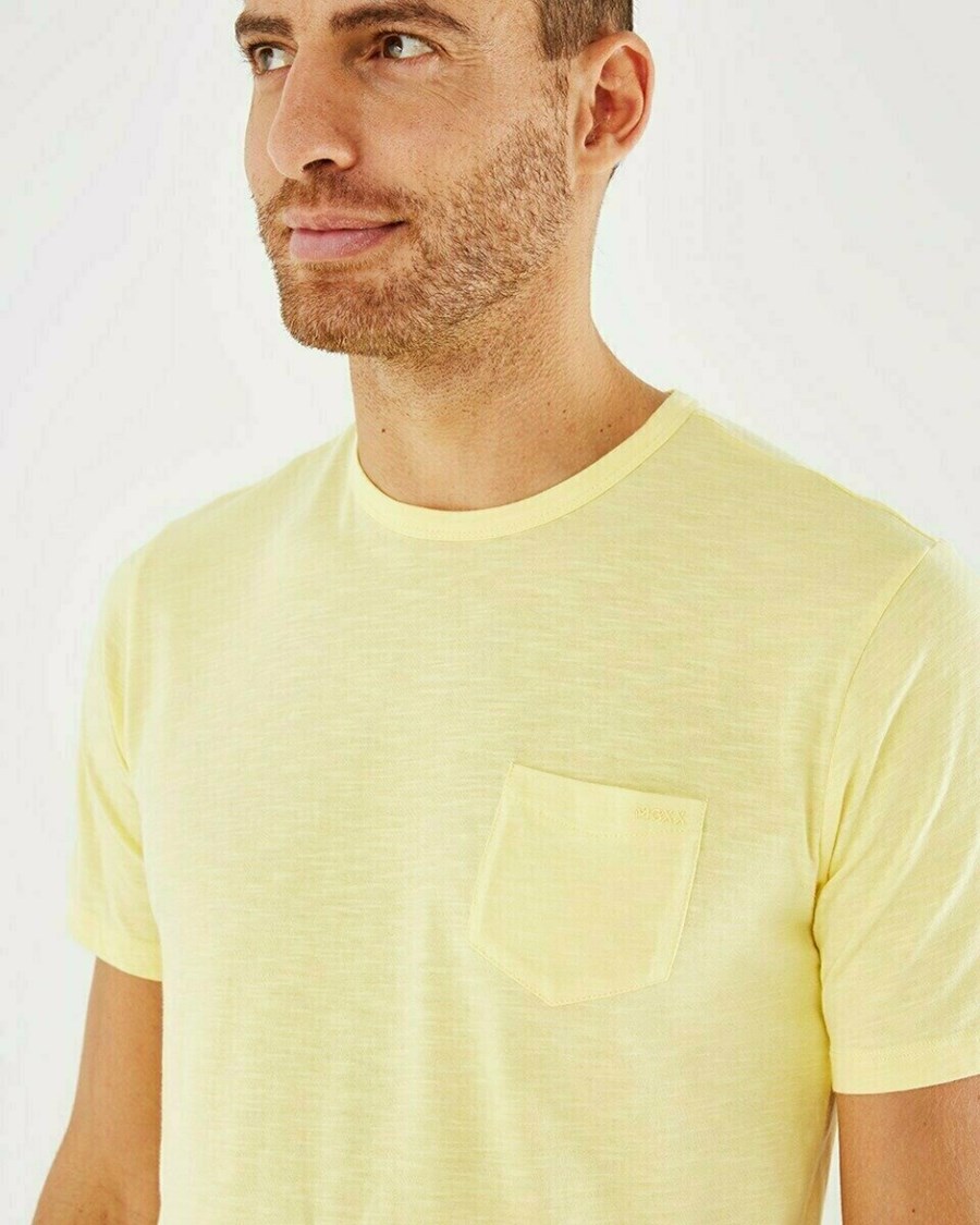 Mexx T-shirt chest pocket Yellow Żółte | QTIRG2534