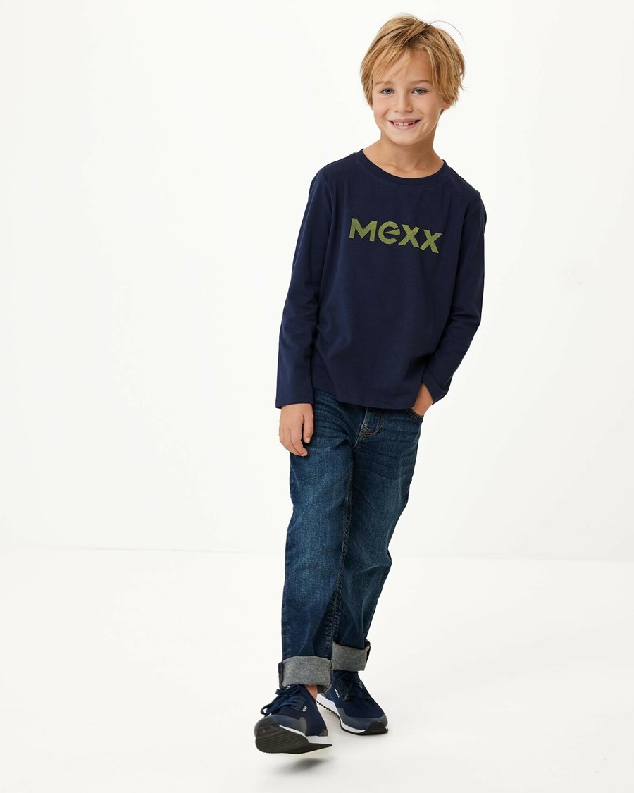 Mexx T-shirt logo carrier Navy Niebieskie | TCGDH2630